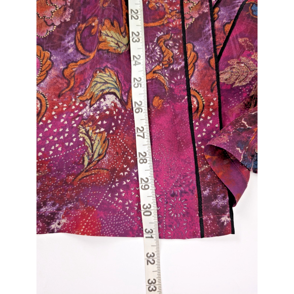 Chicos Geisha Kimono Tunic Top Silk Artistic Colorful Sz L Multi Whimsy - Picture 9 of 10